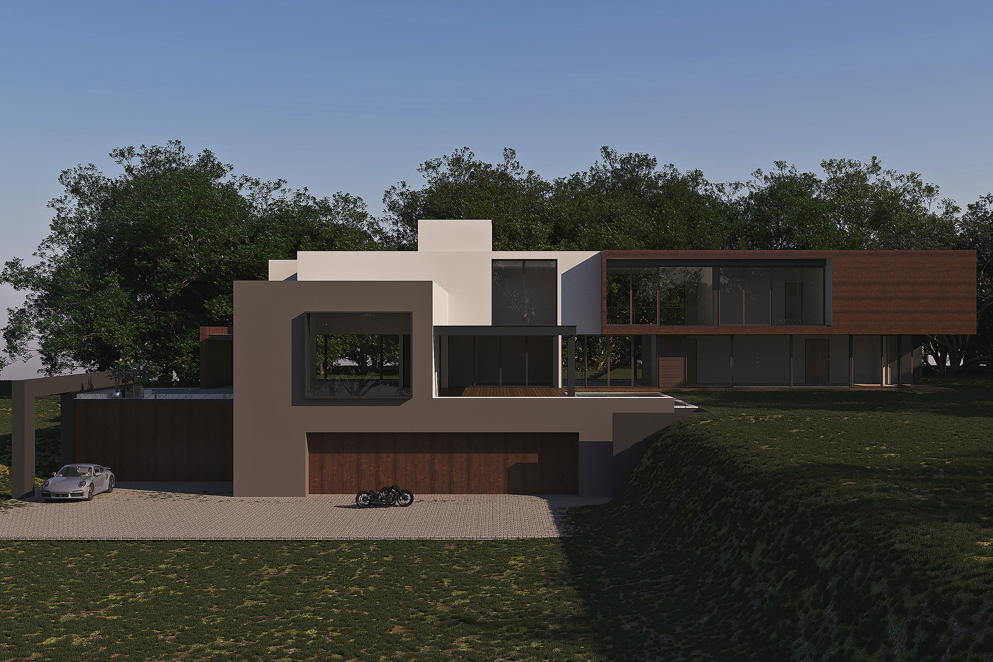 Дизайн-проект, концепция, современный загородный дом