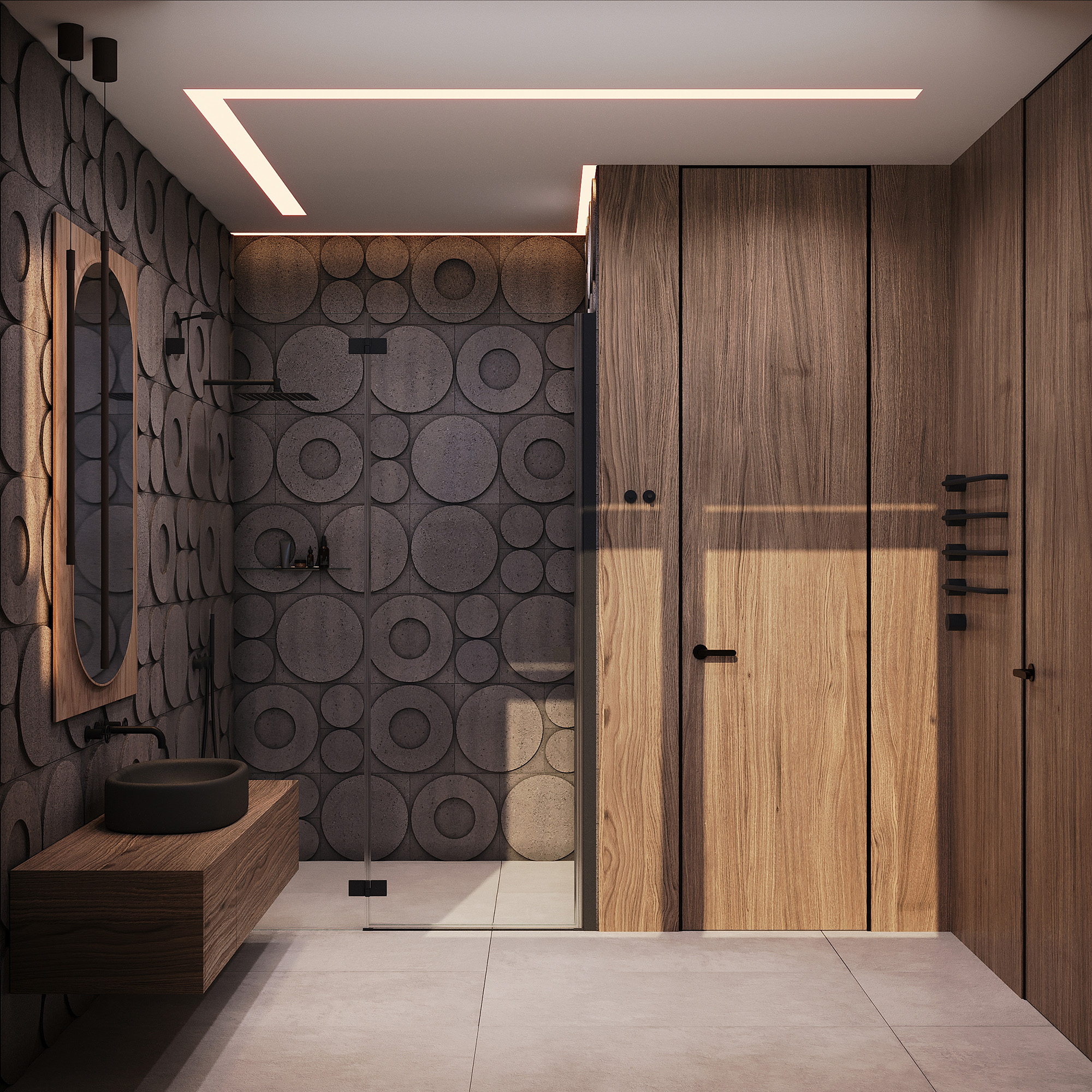 Дизайн-проект, концепция, ванная комната, загородный дом, мужской характер