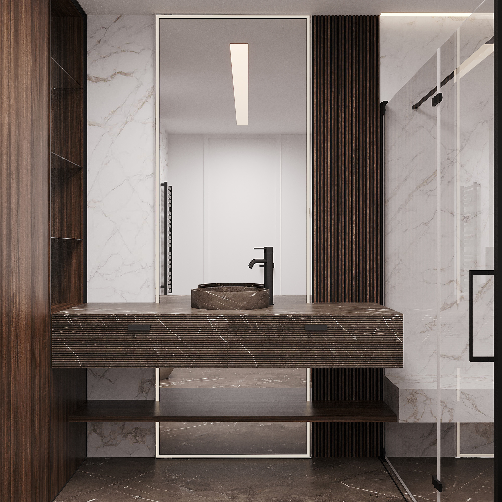 Дизайн-проект, концепция, ванная комната, ЖК Композиция