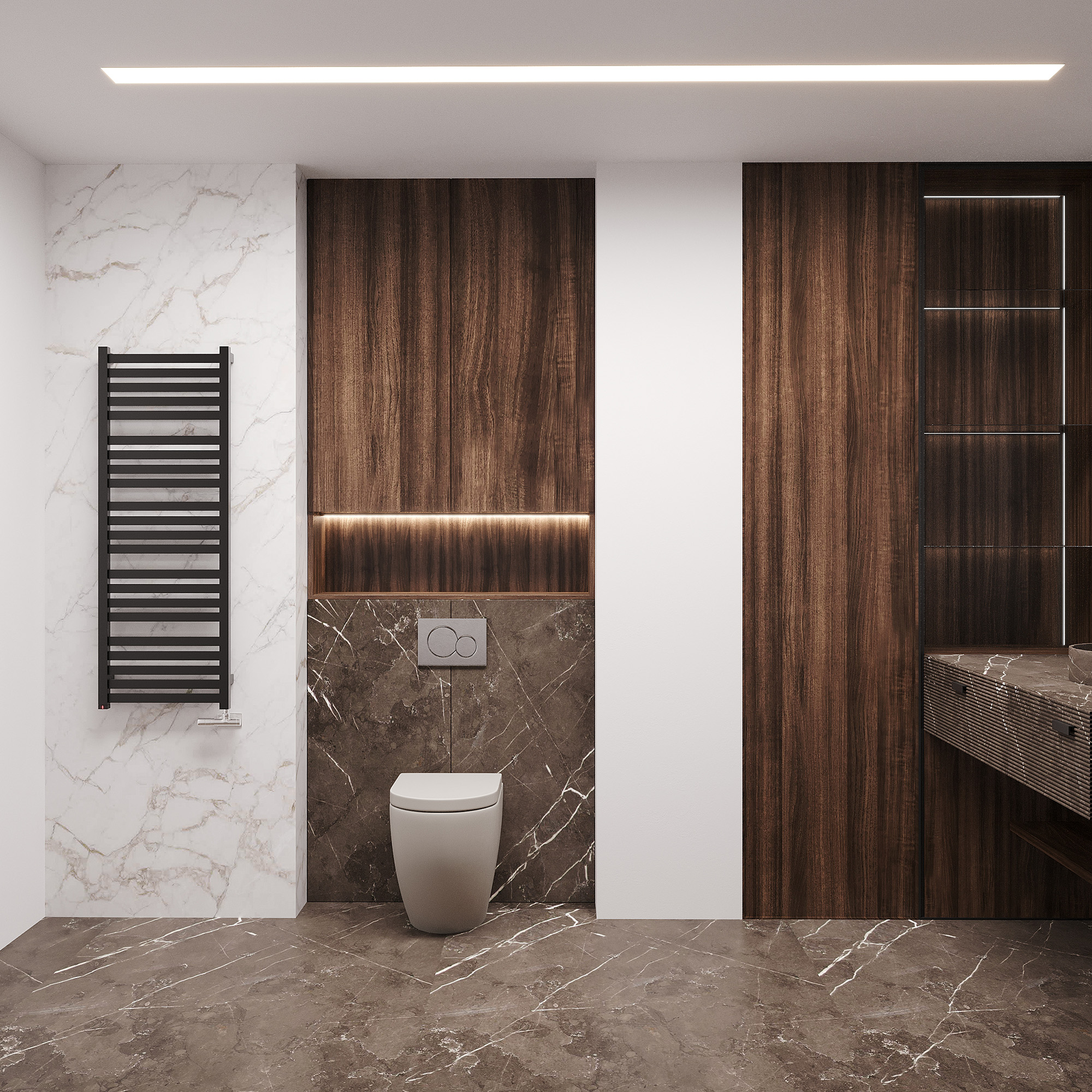 Дизайн-проект, концепция, ванная комната, ЖК Композиция