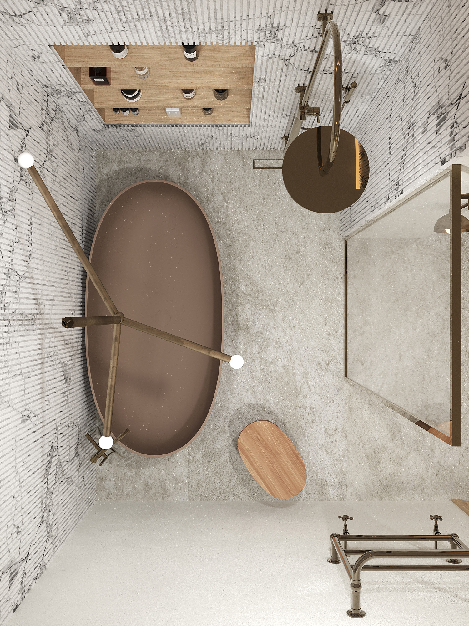 Дизайн-проект интерьера ванной комнаты в ЖК Настоящее, концепция, визуализации
